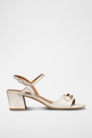 Sandales à talons en cuir New Eraklia 50  - Beige