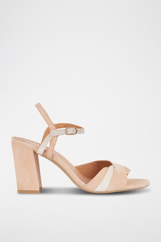 Sandali con tacco in pelle New Eraklia 80  - Nude