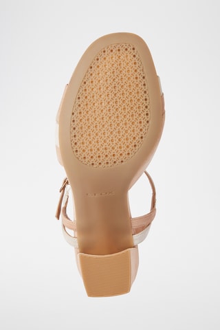 Sandali con tacco in pelle New Eraklia 80  - Nude