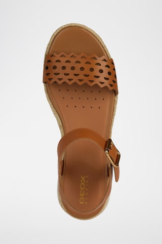 Sandales à talons compensées en cuir Eolie  - Marron