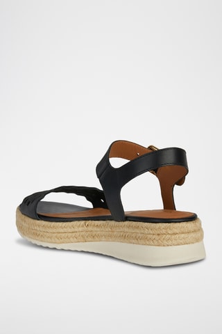 Sandales à talons plateformes en cuir Eolie  - Noir