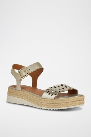 Sandales à talons plateformes en cuir Eolie  - Doré