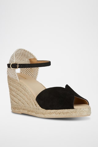 Sandales à talons compensées en cuir Gelsa  - Noir