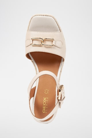 Sandales à talons compensées en cuir Panarea  - Beige