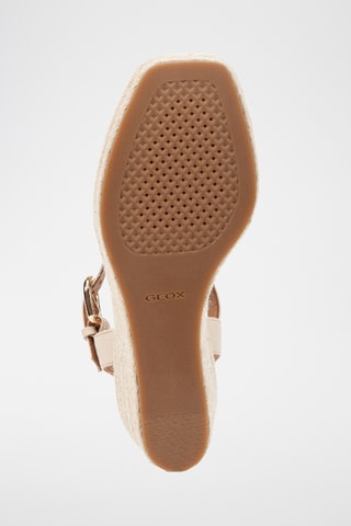 Sandales à talons compensées en cuir Panarea  - Beige