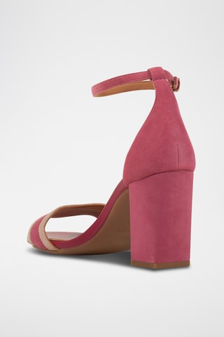 Sandali con tacco in pelle scamosciata New Eraklia 80 - Rosa