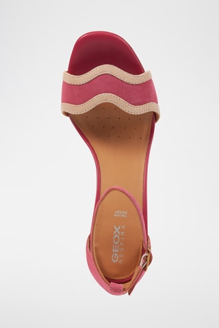 Sandali con tacco in pelle scamosciata New Eraklia 80 - Rosa