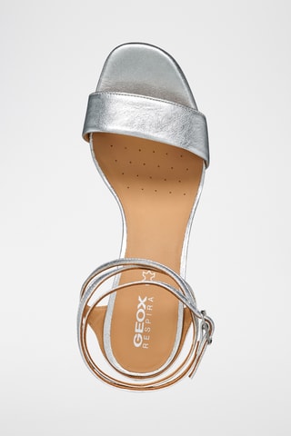 Sandali con tacco in pelle New Eraklia 80 - Argentato