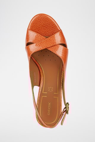 Sandali con tacco platform in pelle Walk Pleasure 85S  - Arancione