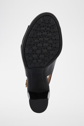 Sandali con tacco platform in pelle Walk Pleasure 85S  - Nero