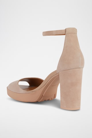 Sandali platform in pelle scamosciata Walk Pleasure 85S - Beige