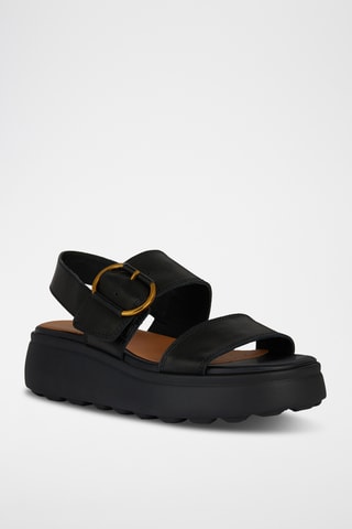 Sandali con tacco platform in pelle Spherica Ec4.1 - Nero