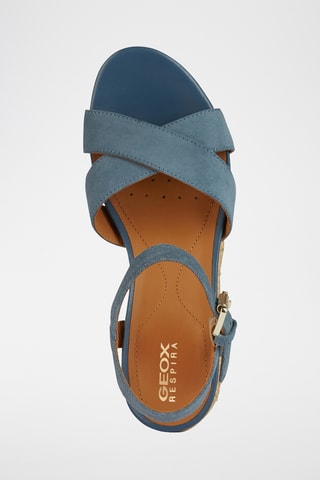 Sandales à talons compensées en nubuck Ischiaorda  - Bleu