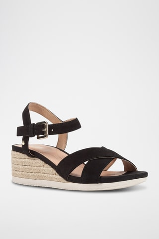 Sandales à talons compensées en nubuck Ischiaorda  - Noir