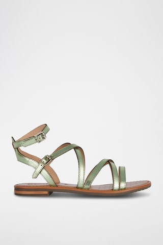 Sandali in pelle Sozy - Verde metallizzato