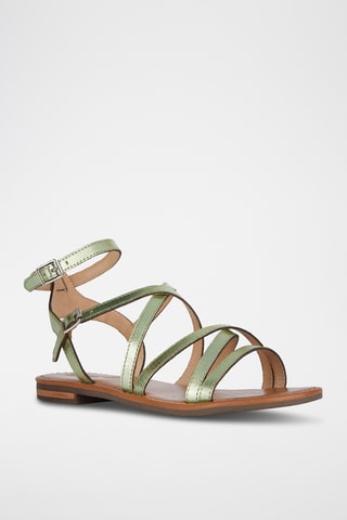 Sandali in pelle Sozy - Verde metallizzato