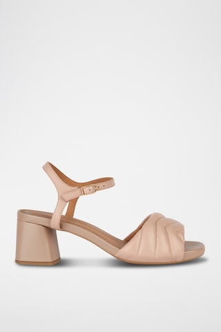 Sandali con tacco in pelle Genziana - Nude