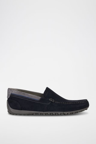 Mocassins en cuir Snake - Bleu marine