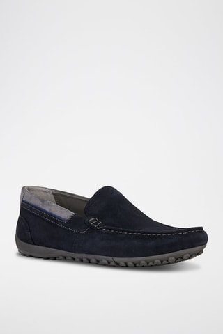 Mocassins en cuir Snake - Bleu marine