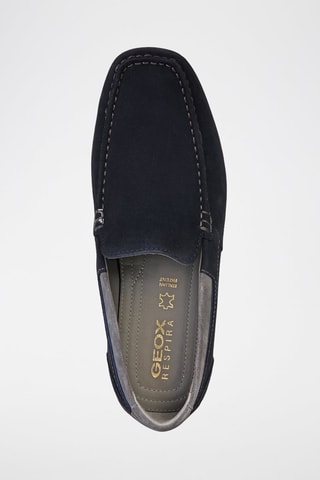 Mocassins en cuir Snake - Bleu marine