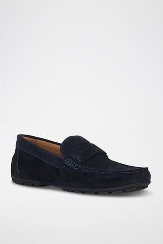 Mocassins en nubuck Moner - Bleu marine