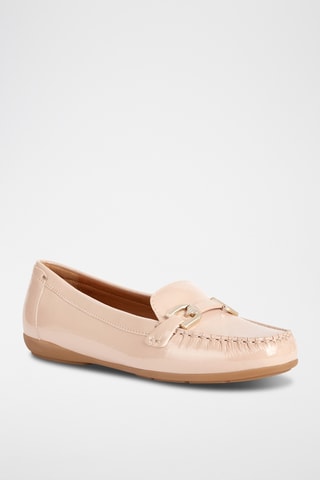 Mocassins vernis en cuir Annytah  - Nude