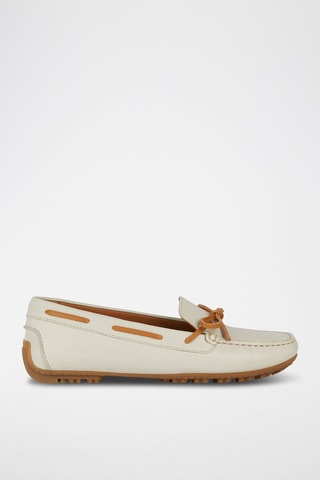 Chaussures bateau en cuir Kosmopolis +RIP - Beige