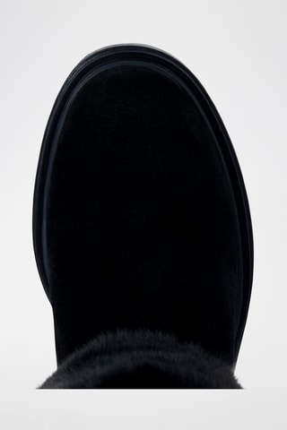 Bottines fourrées en nubuck Damiana - Noir