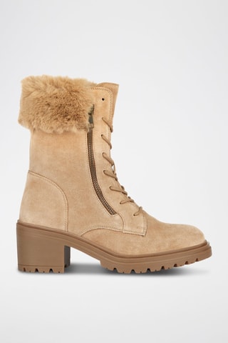 Bottines fourrées en nubuck Damiana - Beige
