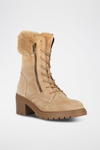 Bottines fourrées en nubuck Damiana - Beige