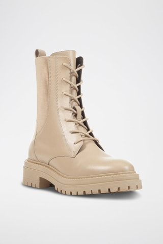 Bottines en cuir nappa Iridea N - Beige