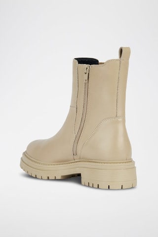 Bottines en cuir nappa Iridea - Beige