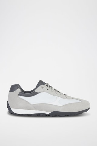 Baskets en nubuck Snake 2.0 - Gris clair et blanc