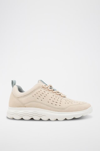 Baskets en cuir de veau nubuck - Beige