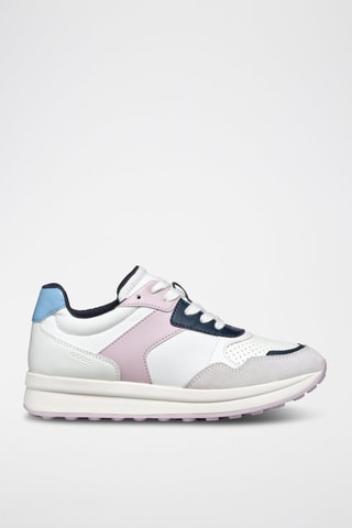 Baskets en nubuck - Blanc et rose clair