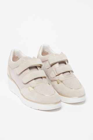 Baskets compensées en cuir Ilde Taupe