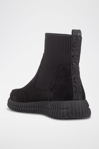 Baskets-chaussettes en nubuck Noovea - Noir