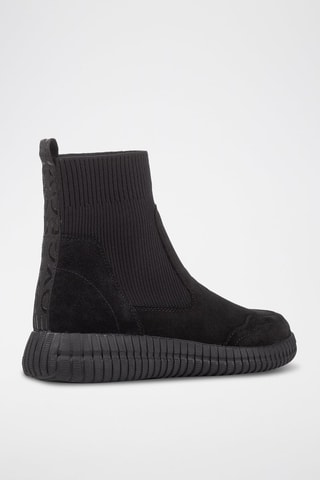 Baskets-chaussettes en nubuck Noovea - Noir