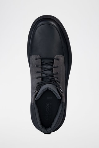 Baskets montantes en cuir Cervino - Noir et gris foncé