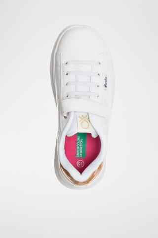 Sneakers plateformes - Benetton - Blanc et gris