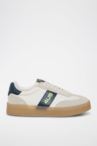 Baskets en cuir - Blanc et gris