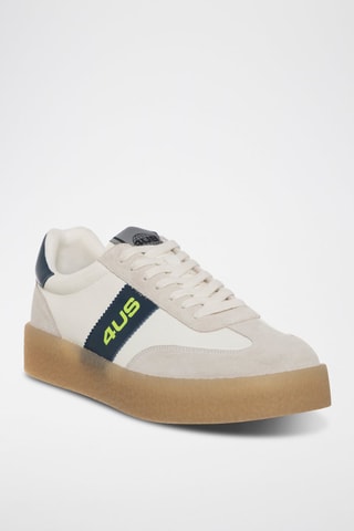 Baskets en cuir - Blanc et gris