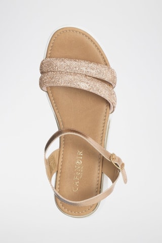 Sandalen met Sleehak Roségoudkleurig   - Roze en goudkleurig