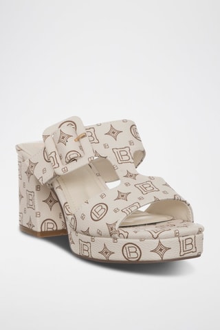 Mules à talons - Laura Biagiotti - Blanc et marron