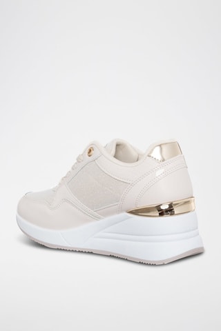 Baskets compensées - Laura Biagiotti - Blanc et doré