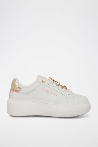 Baskets plateformes - Blanc et rose