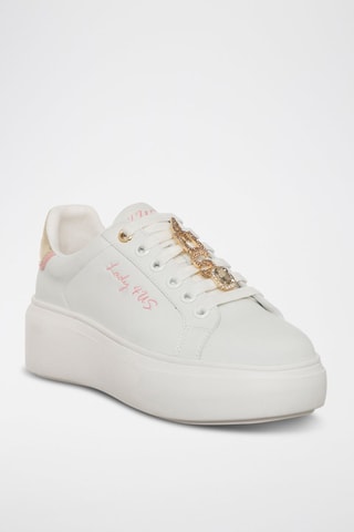 Baskets plateformes - Blanc et rose