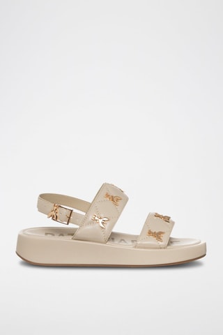 Sandales plateformes - Beige et doré