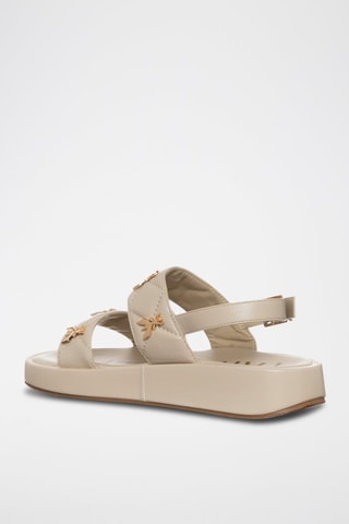 Sandales plateformes - Beige et doré