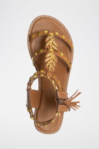 Leren Sandalen met Hak - Bruin